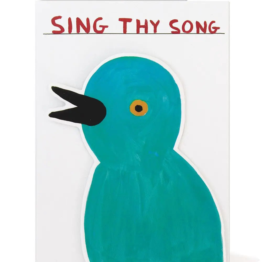 Sing Thy Song Puffy Sticker Card X David Shrigley
