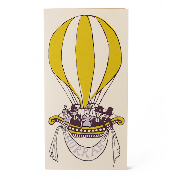 Hot Air Balloon Long Hurray Card – Golden Age Design