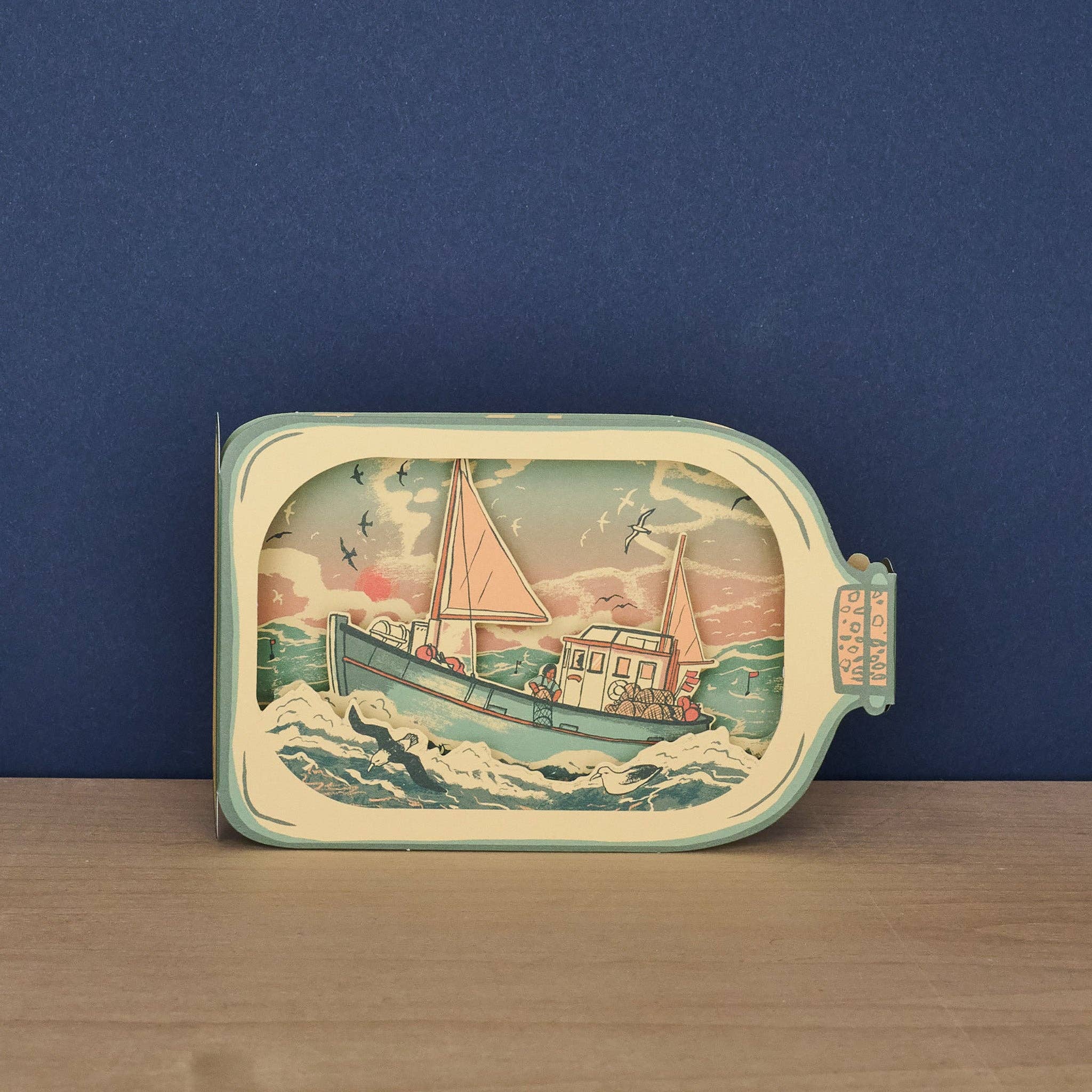 Fishing Boat In A Bottle Card