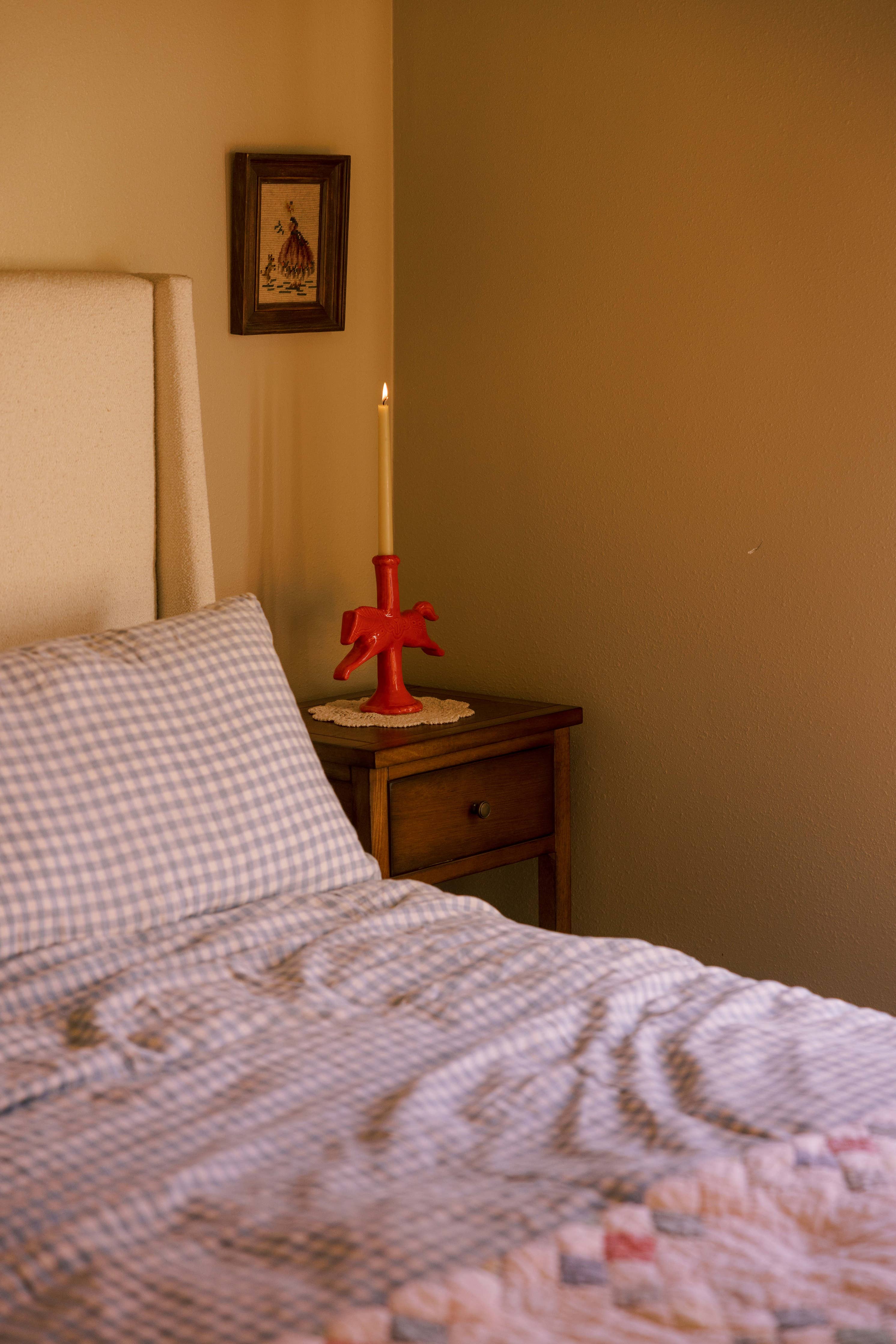 Dala Horse Candlestick Holder | Ruby Red