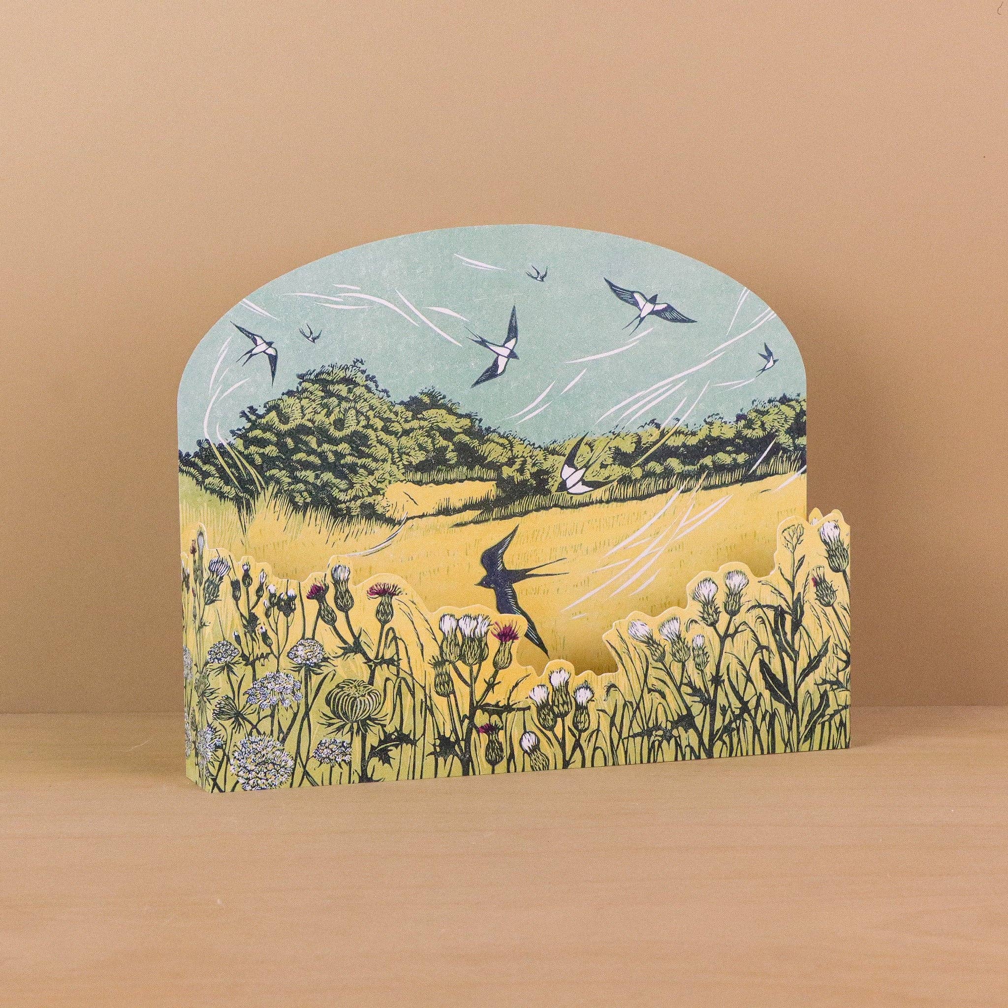 Bayfield Swallows Die-Cut Greeting Card