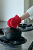 Red Linen Oven Mitten