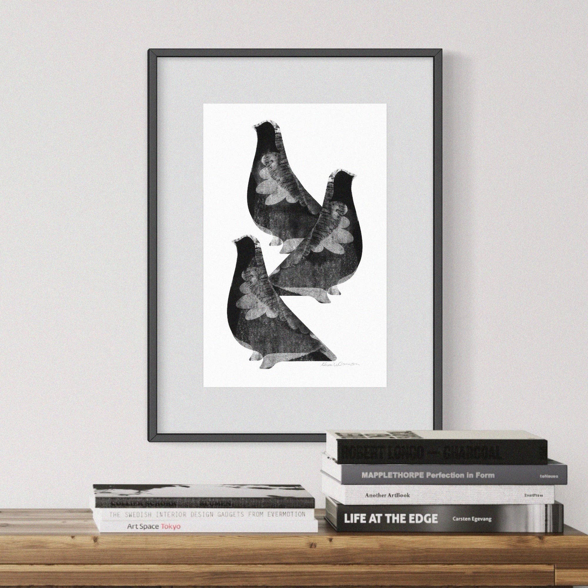 Mod Birds - A3 Risograph Print
