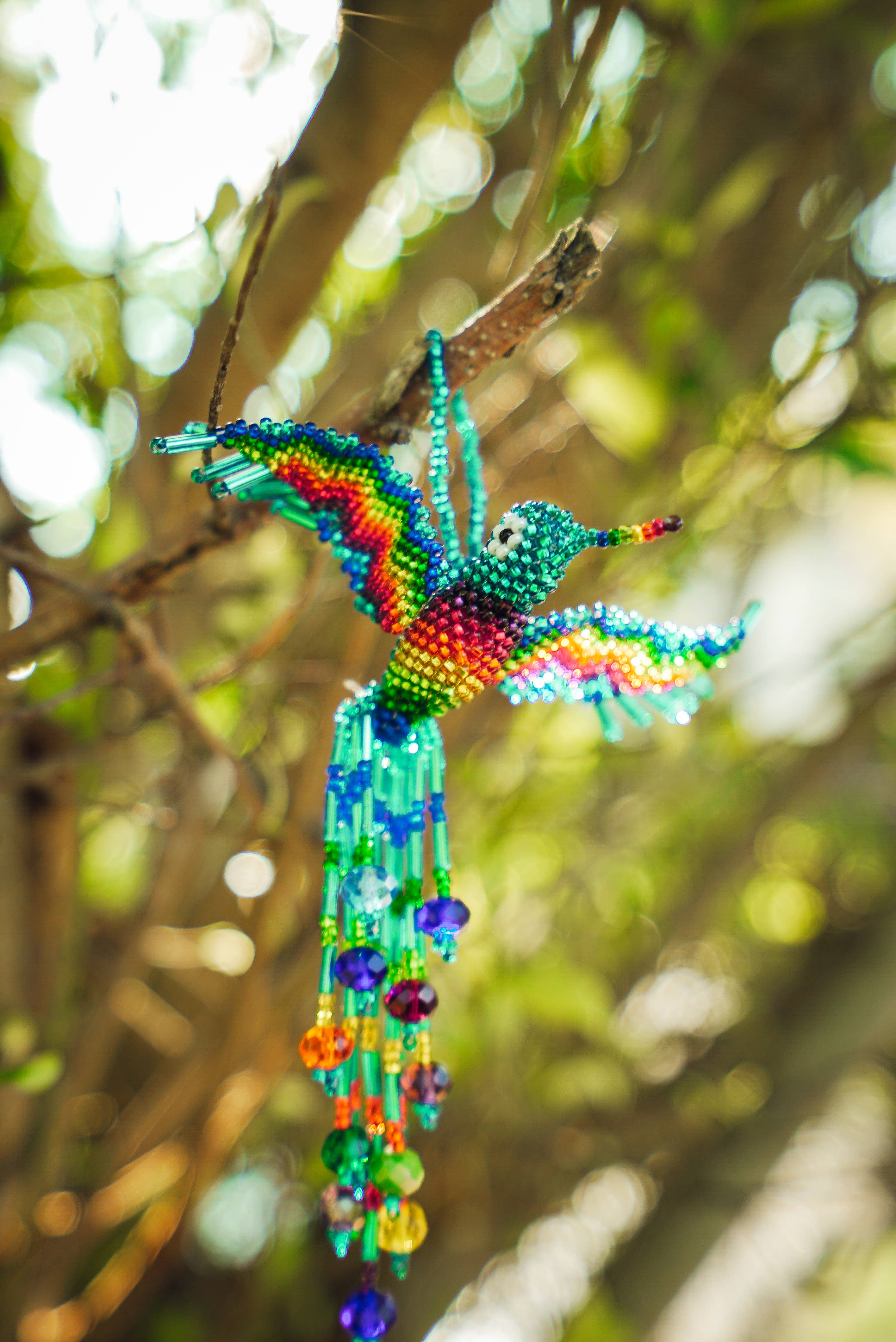 Beaded Hummingbird Seed Bead Ornament