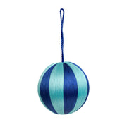 Stripe Bauble Ornament 4" : Midnight Blue/Teal