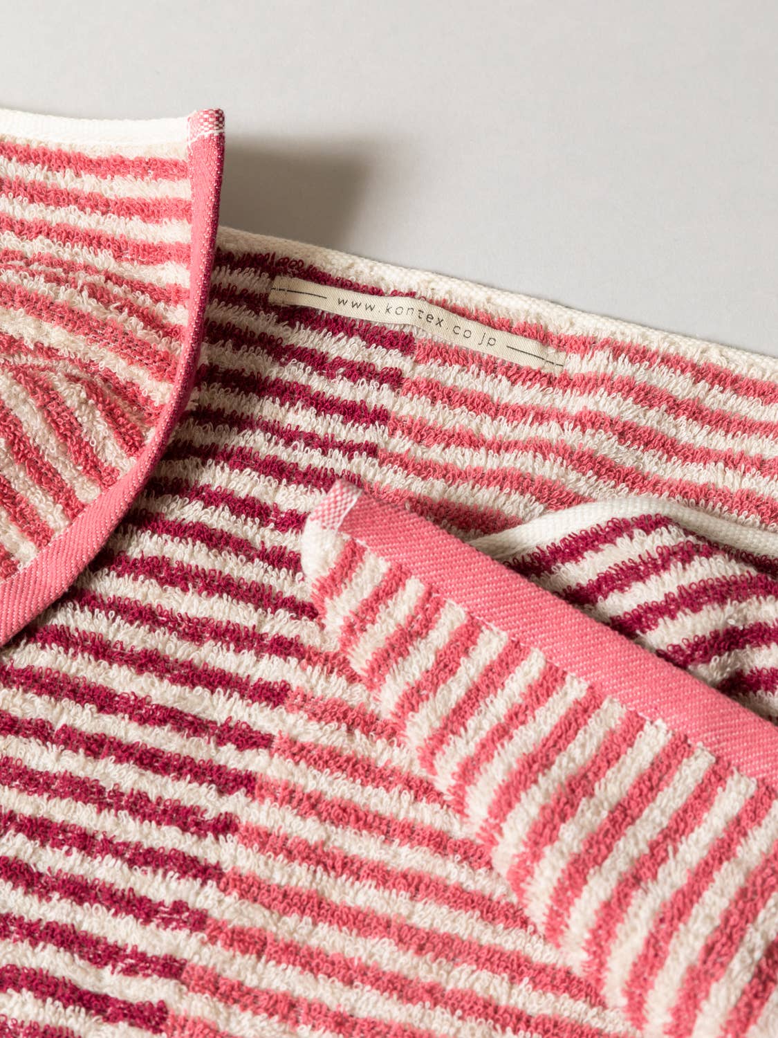 Hemp Stripe Towel - Pink
