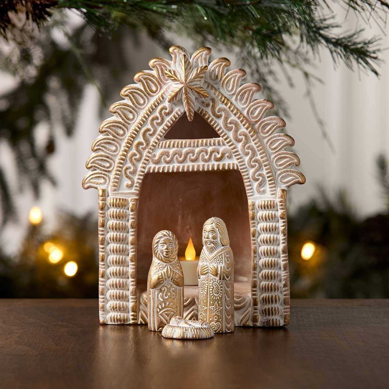 Gilded Terracotta Christmas Nativity