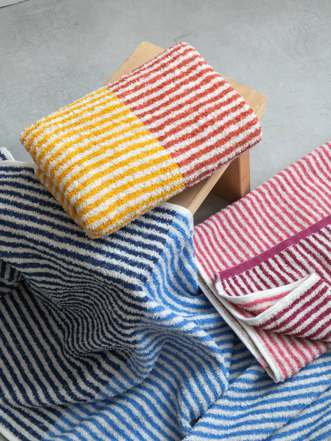 Hemp Stripe Towel - Blue