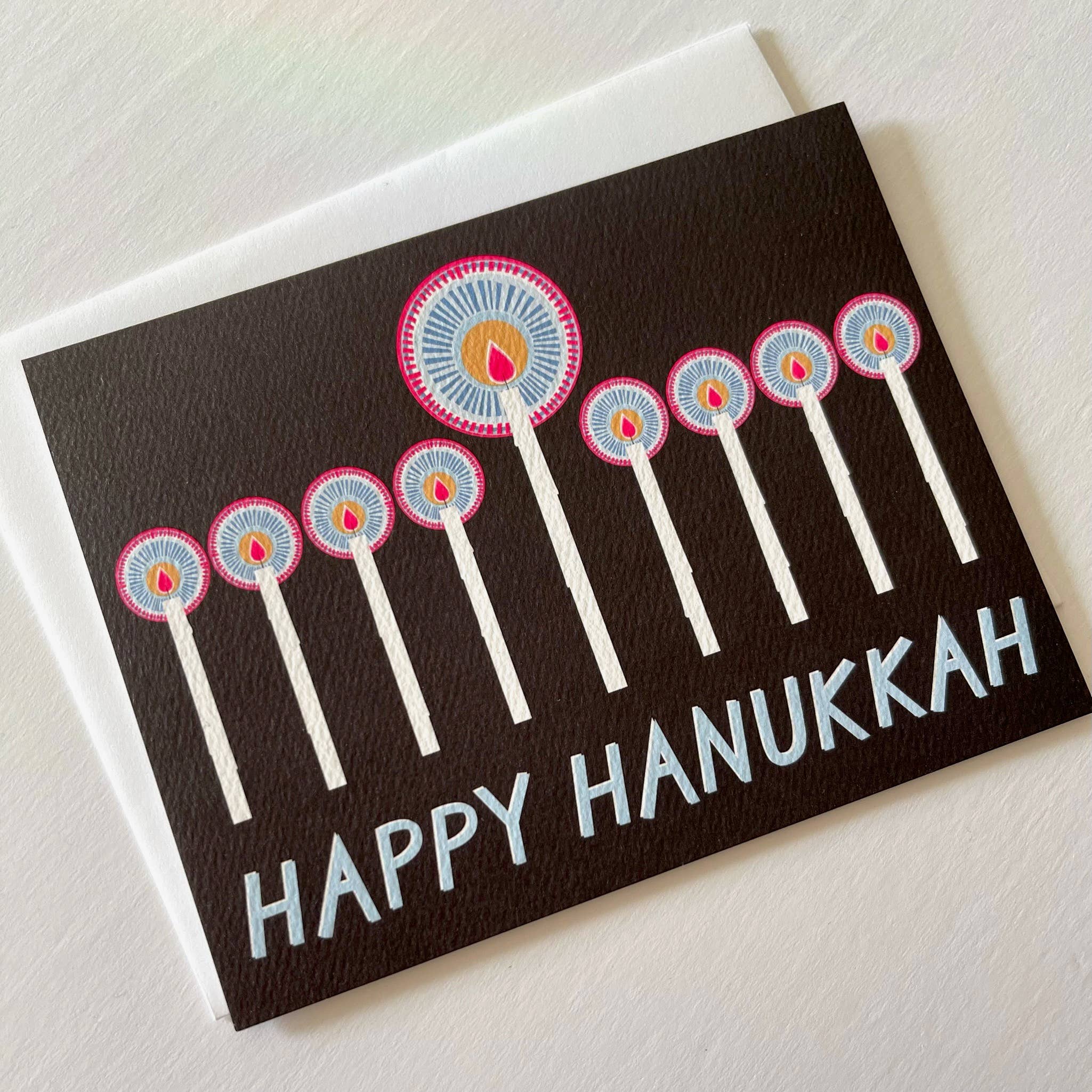 Happy Hanukkah Menorah Candles Greeting Card