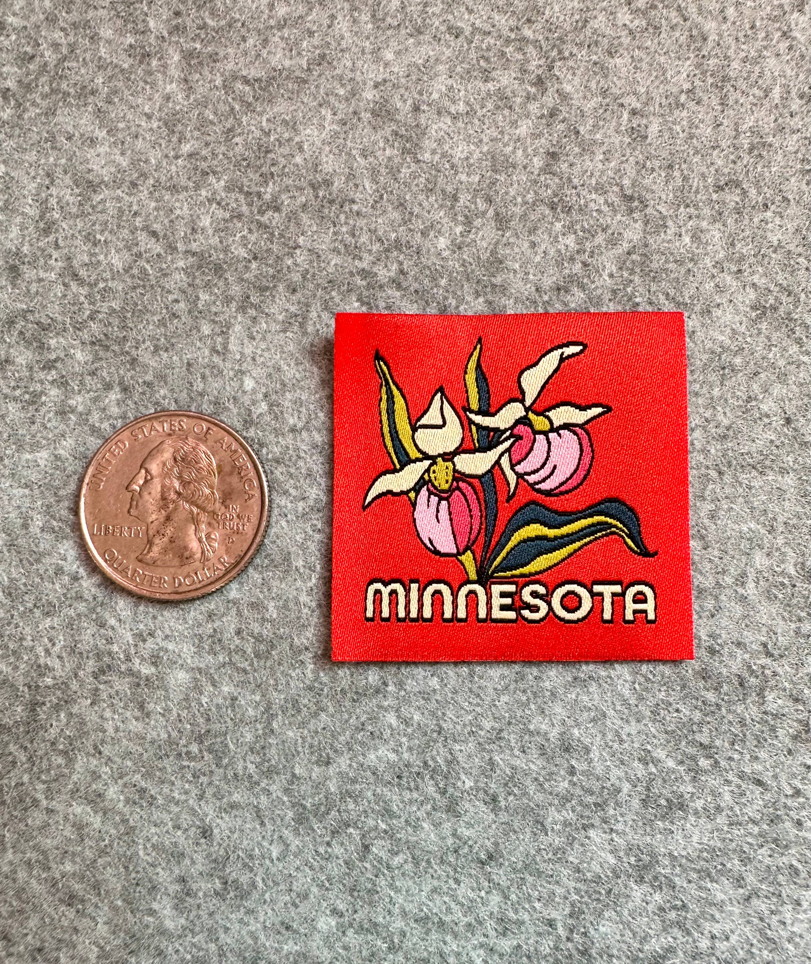 Minnesota Lady Slipper-Woven Sticker Patch