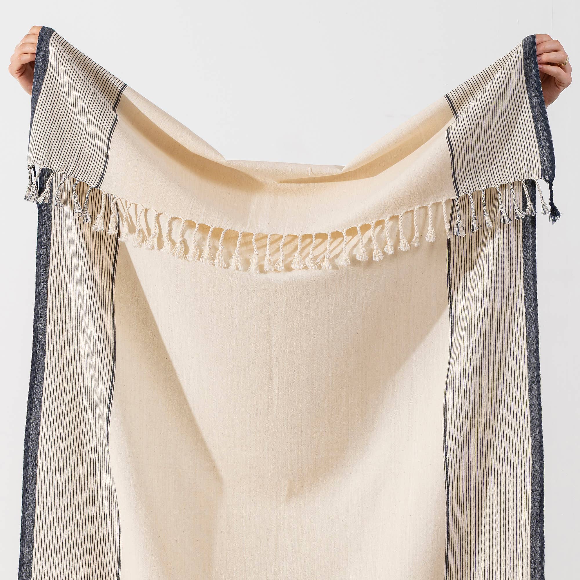 Turkish Bath/Beach/Sauna Mid Weight Towel - Grey Striped