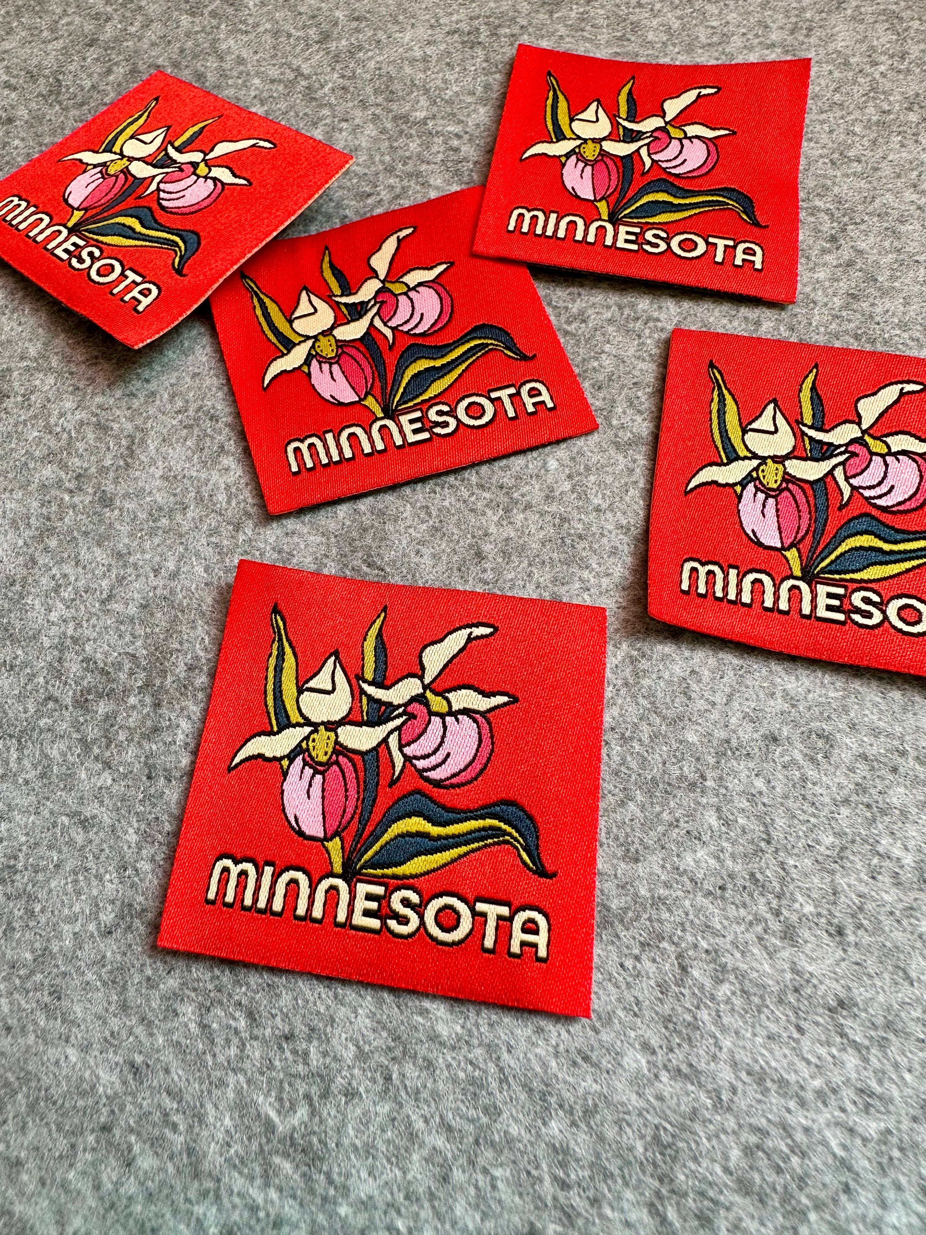 Minnesota Lady Slipper-Woven Sticker Patch