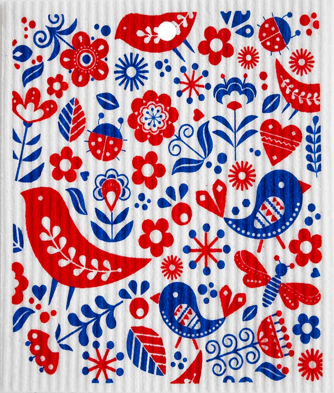 Birds, Bugs, & Flowers Swedish Wash Towel
