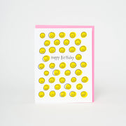 Happy Face Birthday Letterpress Greeting Card