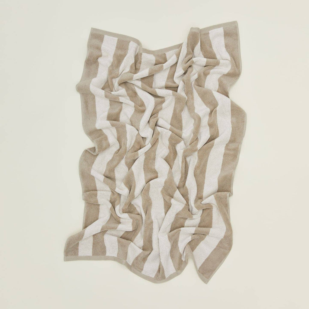 SIMPLE STRIPED TERRY TOWELS - IVORY/FLAX: HAND