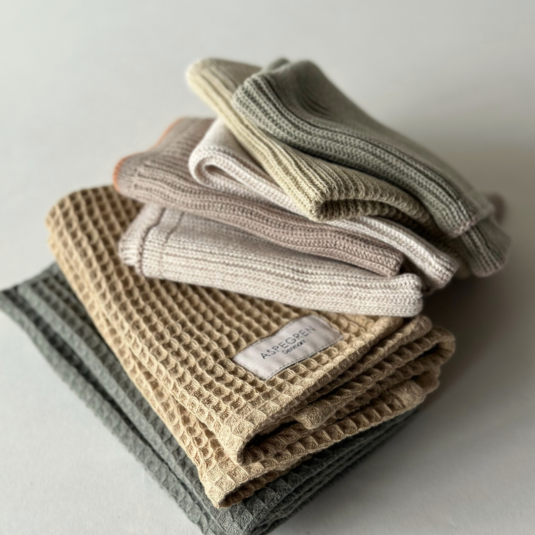 Set of 2 Organic Cotton Dishcloths | Olive