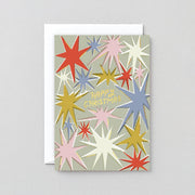 Happy Christmas Stars Holiday Greeting Card