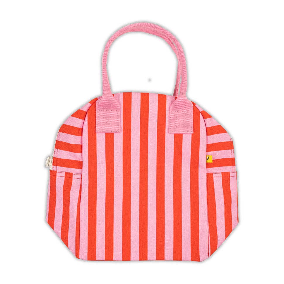 Zipper Lunch Bag: Awning Stripe Pink