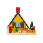 Santa Visits Cabin with Animals German Smoker - Mini