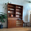 Danish bookshelf / wall unit in teak designed by Carlo Jensen