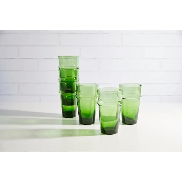 Moroccan Beldi Glassware - Green
