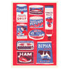 A3 Red Tins Collection Riso Print