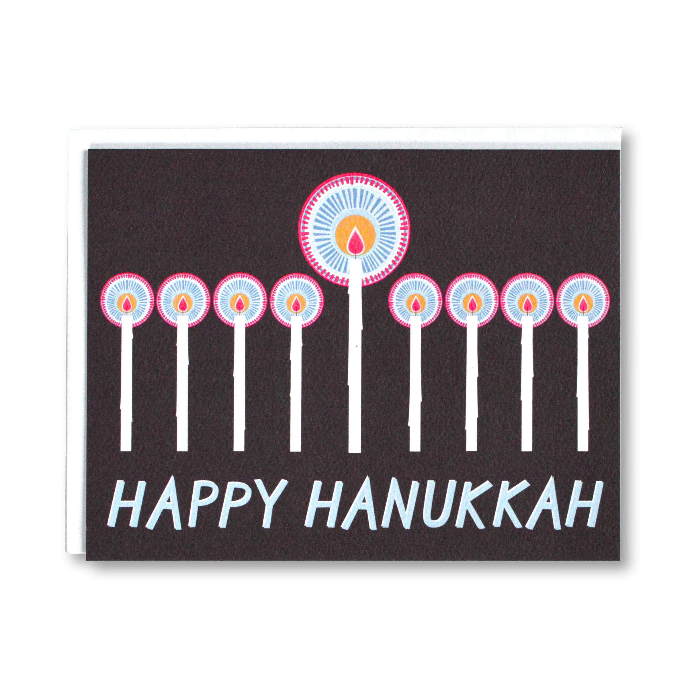 Happy Hanukkah Menorah Candles Greeting Card