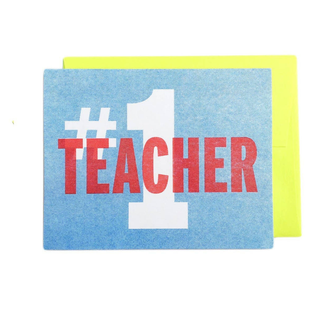 #1 Teacher - Teacher Appreciation Day Greeting Card