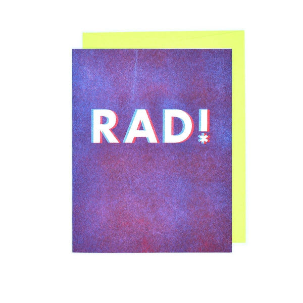 "3D" Rad Risograph Greetings Card