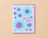Floral Love You Letterpress Greeting Card