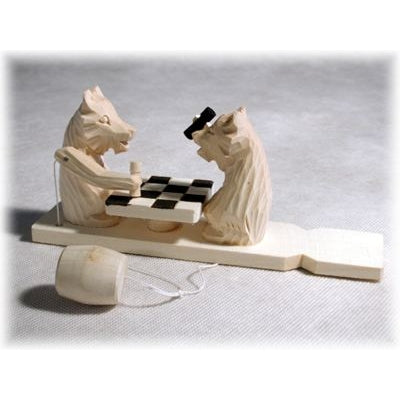 Bears Playing Chess Wooden Toy