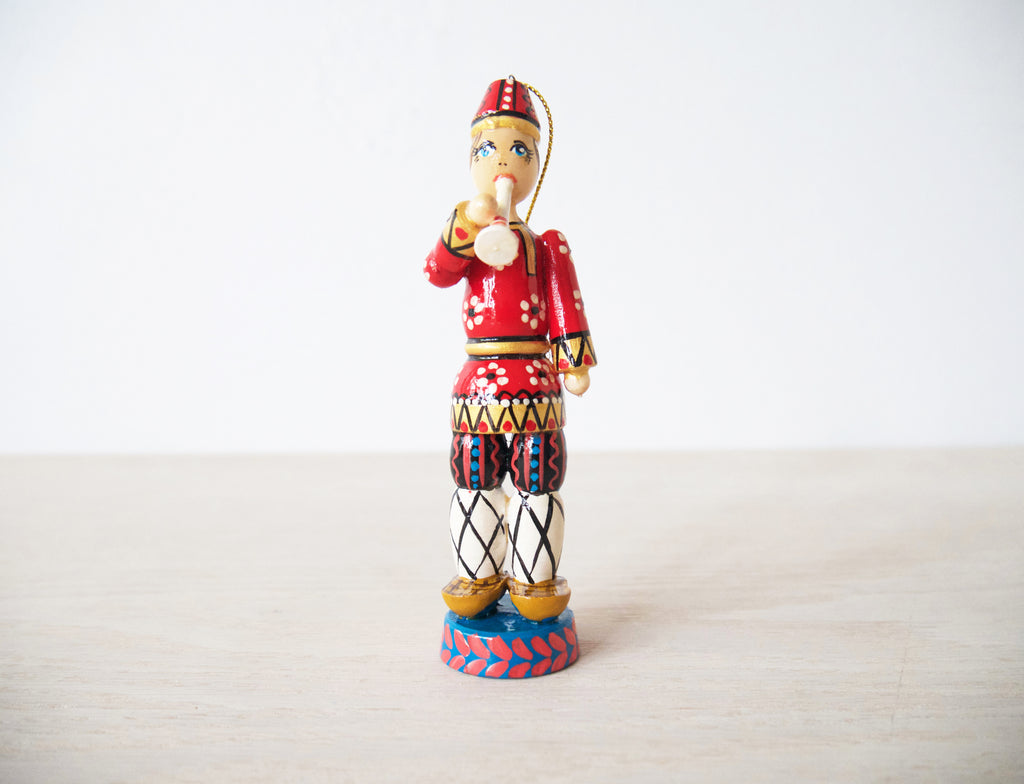 Russian Folk Rozhok Musician Ornament