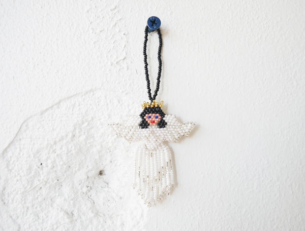 Angel Seed Bead Ornament - White