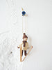 Ski Jump Child Ornament - Brown Hat