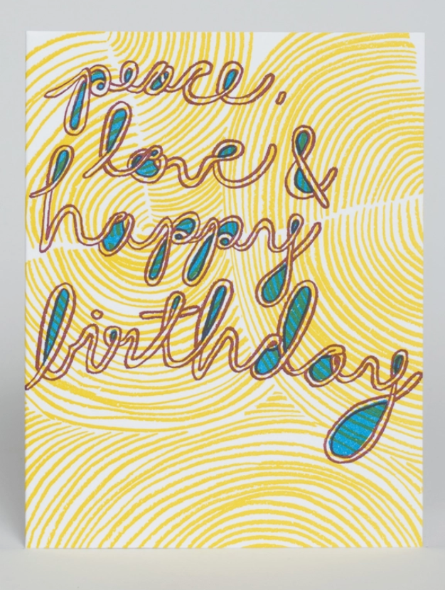 Peace, Love & Happy Birthday Card