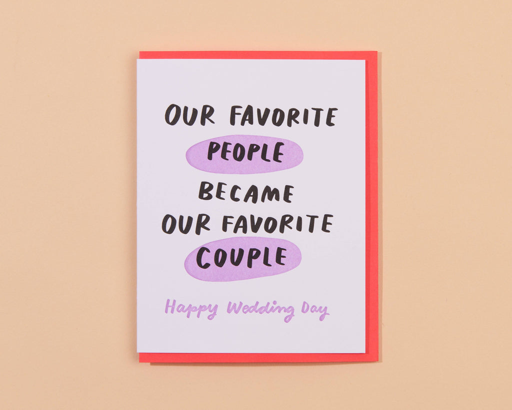 Favorite Couple Wedding Letterpress Greeting Card