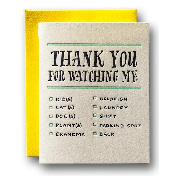 Thanks for Watching My Card