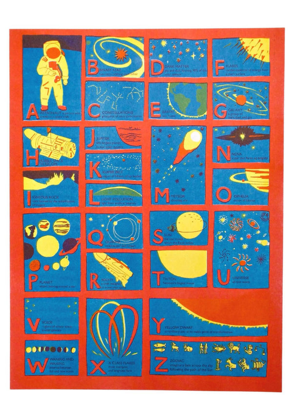 Astronomy Alphabet A3 Risograph Print