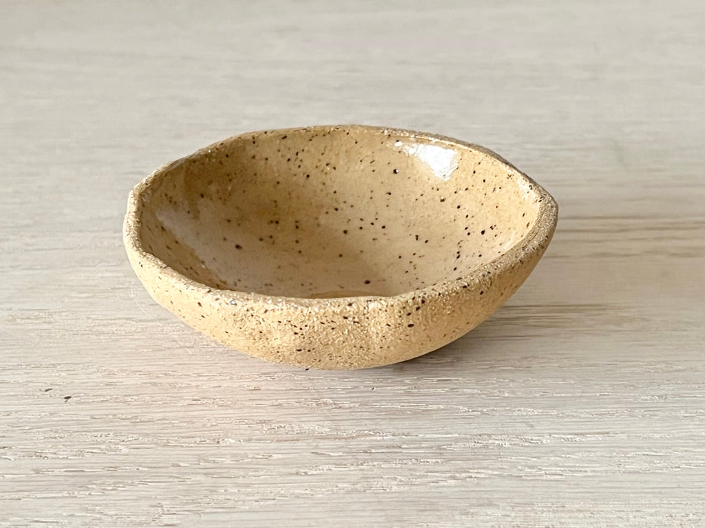 Little Speckled Ceramic Dish - Tan