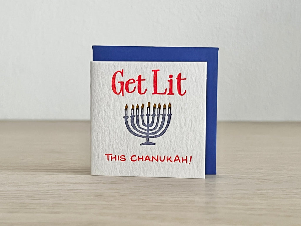 Tiny Get Lit Hanukkah Card