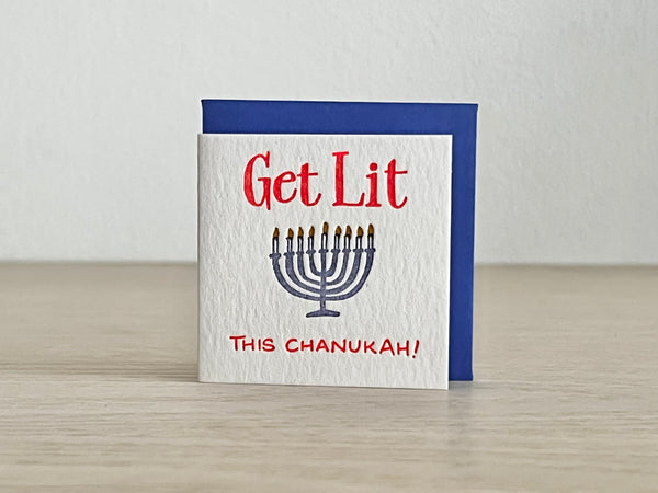 Tiny Get Lit Hanukkah Card