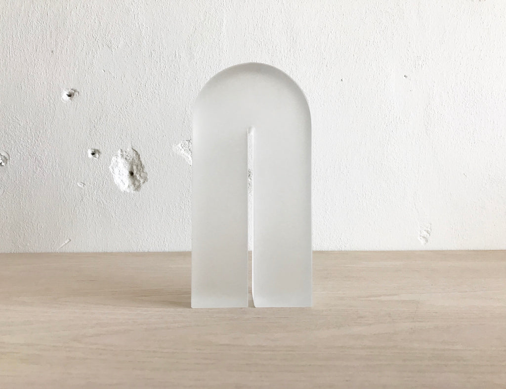 Arch Bookend - Frosted Glass
