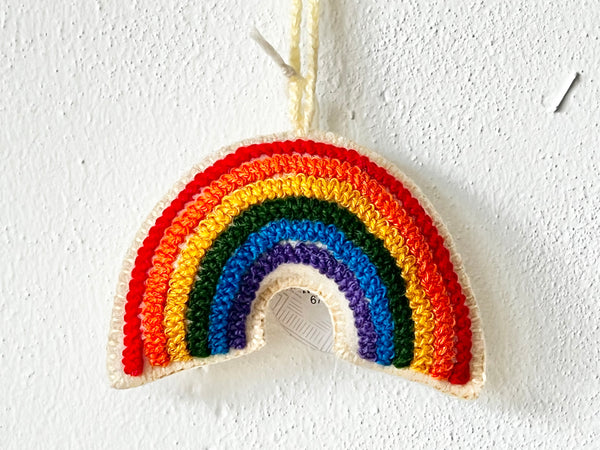 Rainbow Embroidered Wool Christmas Ornament